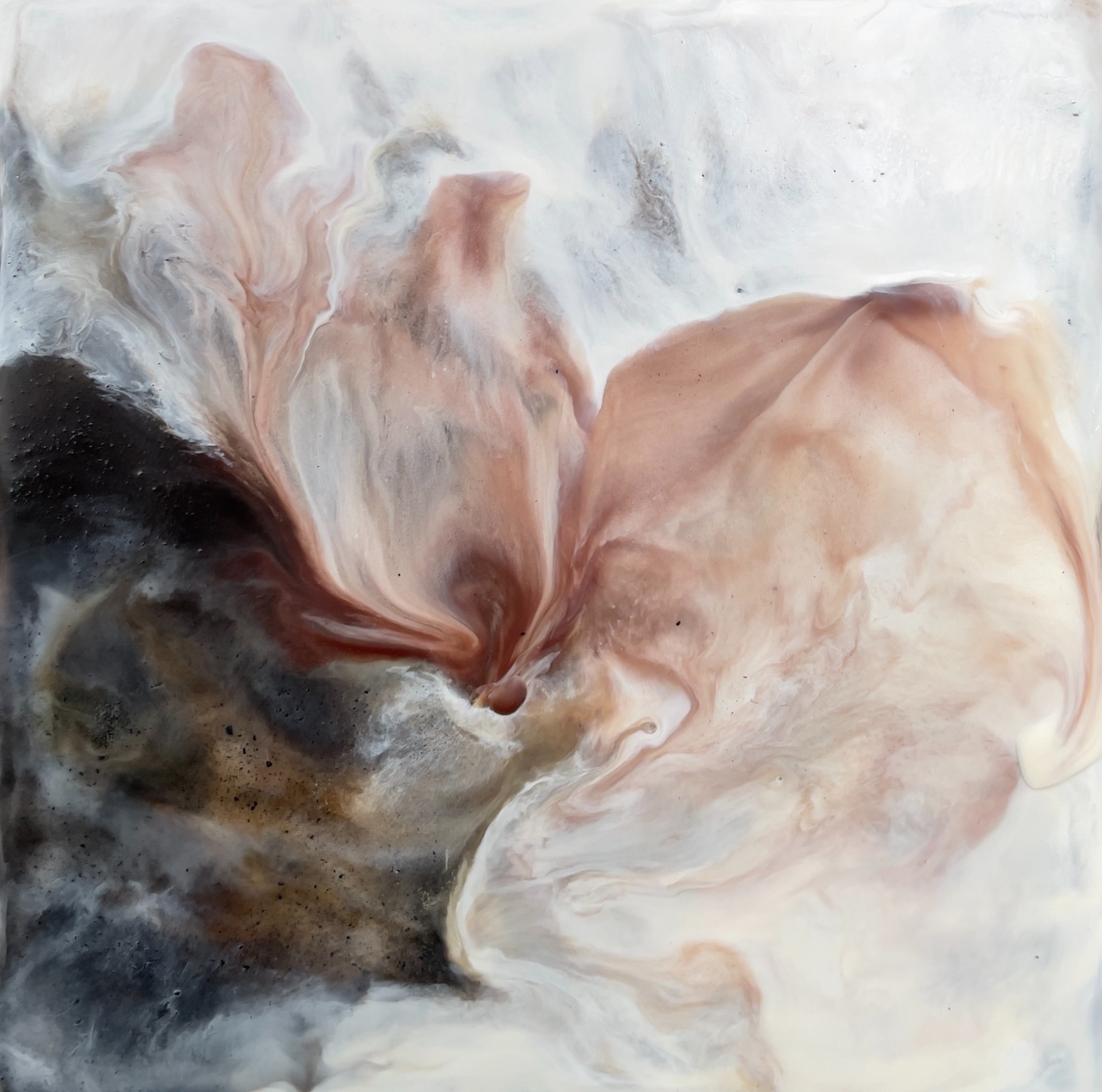 'Untitled', Enkaustik på träpanel (16 x 16 cm)