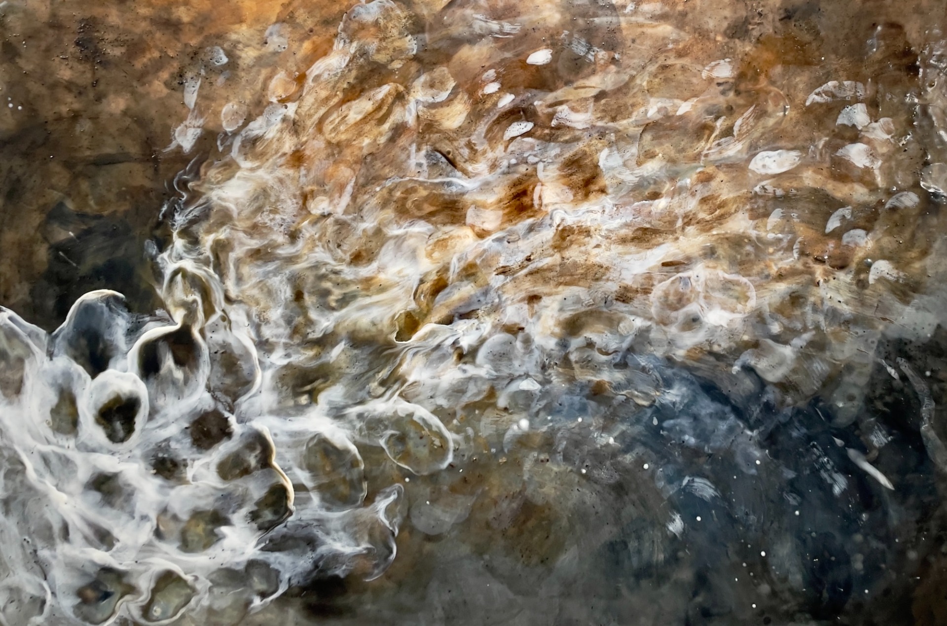 'Untitled', Enkaustik på träpanel (80 x 120 cm)