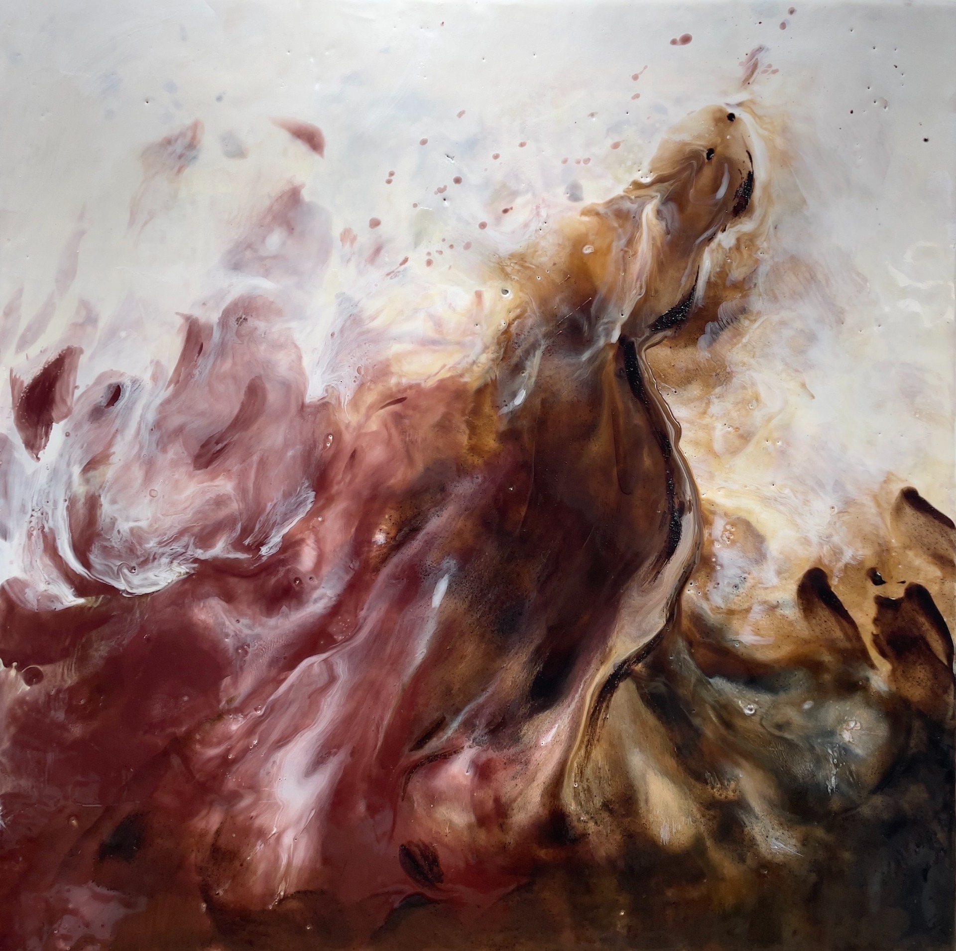 'Emergence', Enkaustik på träpanel (61 x 61 cm)