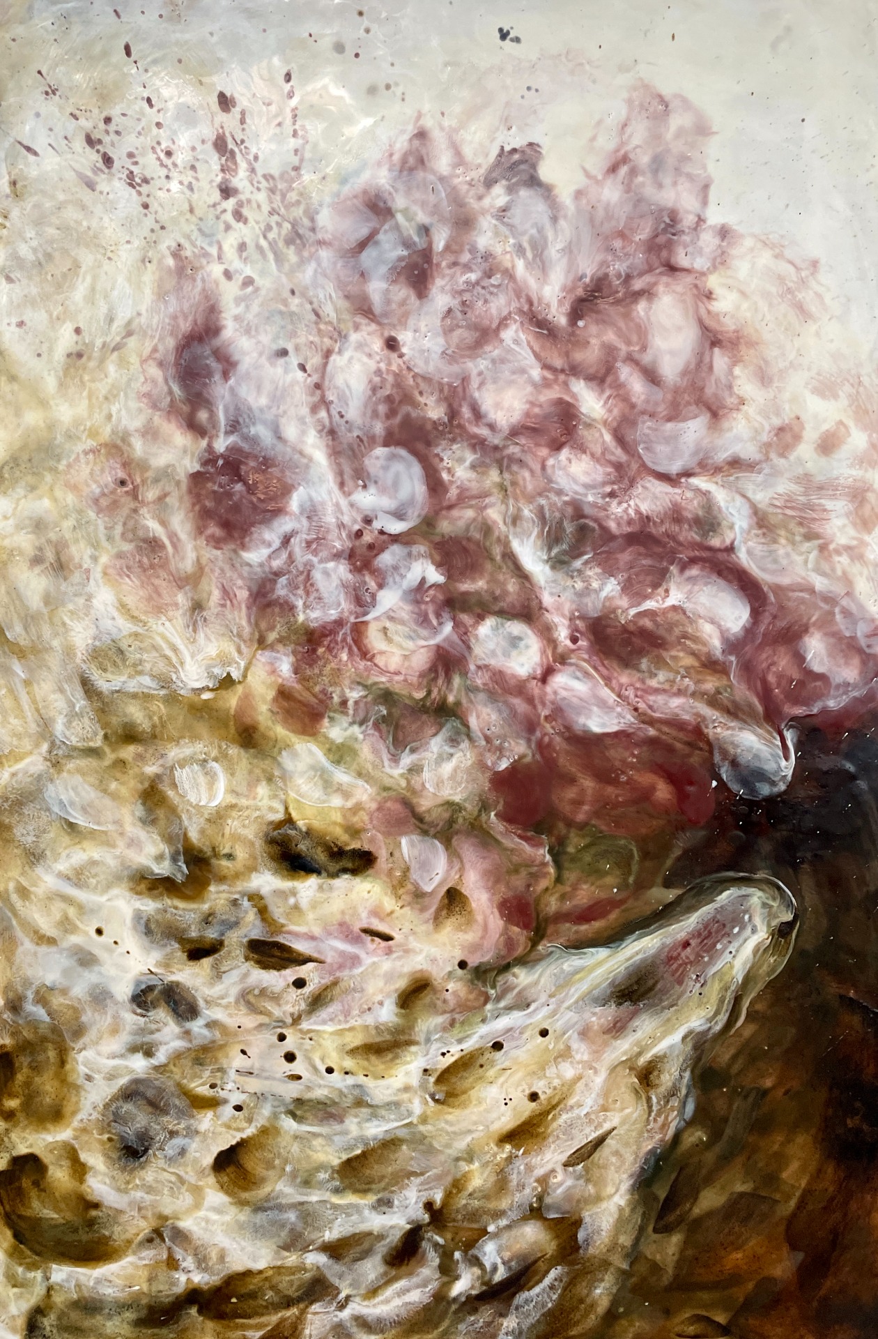 'Untitled', Enkaustik på träpanel (120 x 80 cm)